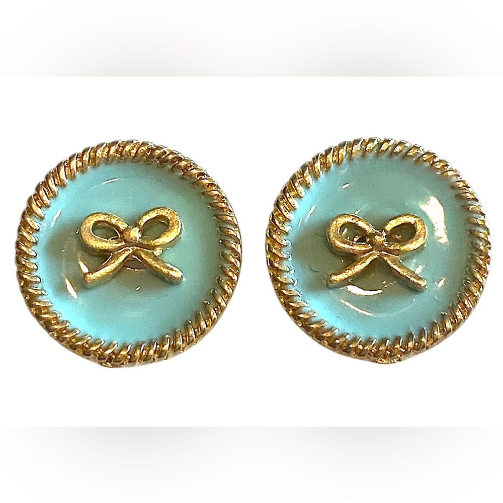 Geranium BOW Powder blue earrings